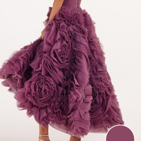 Designer Dress - Wine Color - Picture 3 of 5
